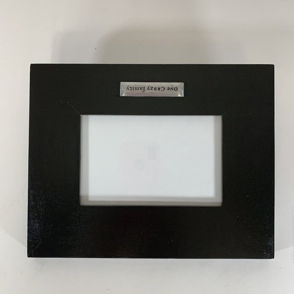 One Crazy Family Photo Black Frame Tabletop Fits 4"x6" Picture Silver Plate - Picture 6 of 12